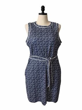 IZOD Lilian Sport Golf Dress Women’s XL Sleeveless Stretch Blue White Print NWT